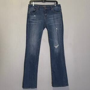 Dear John, faded distressed hybrid skinny bootcut blue jeans, women's 29